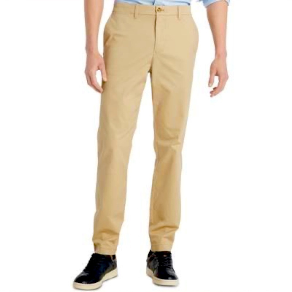Tommy Hilfiger TH Flex Stretch Slim-Fit Chino Beige Dress Pants Men’s Sz 32 x 32